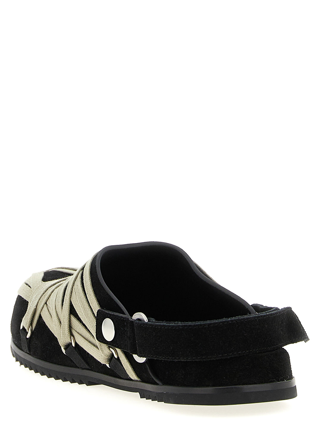 Rick Owens Megalace Mule Granola Flat shoes - Nero | ec02ac760df411b848d9d439f573ef95e2a11e13