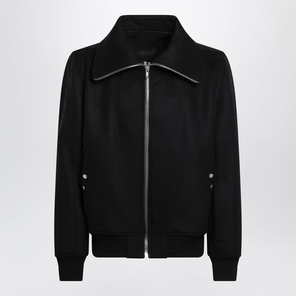 Dracuflight High-Neck Bomber Coat In Virgin Wool, Black