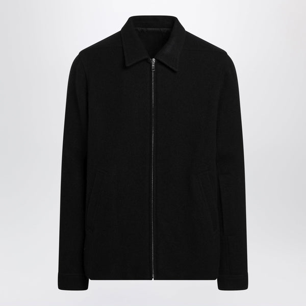 Black Wool Zip-Up Jacket