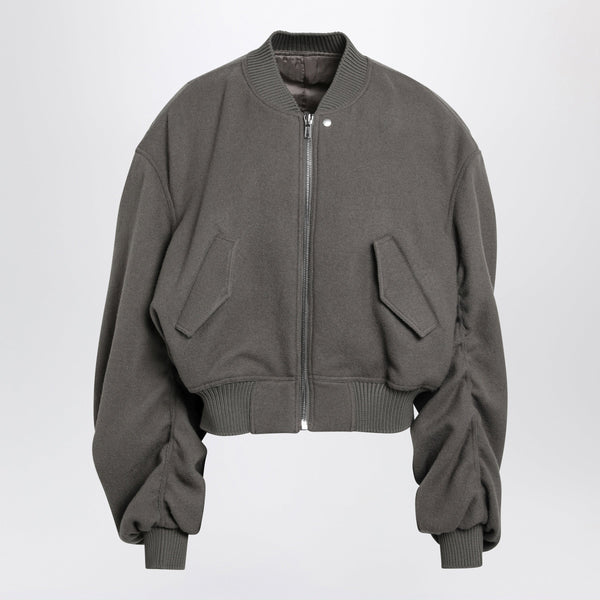 Taupe Tower Secchia Flight Jacket In Wool
