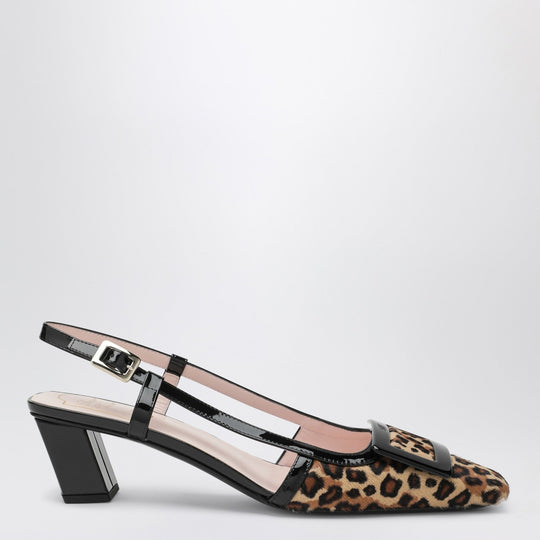 Belle Vivier Leopard Print Pony Skin Slingback