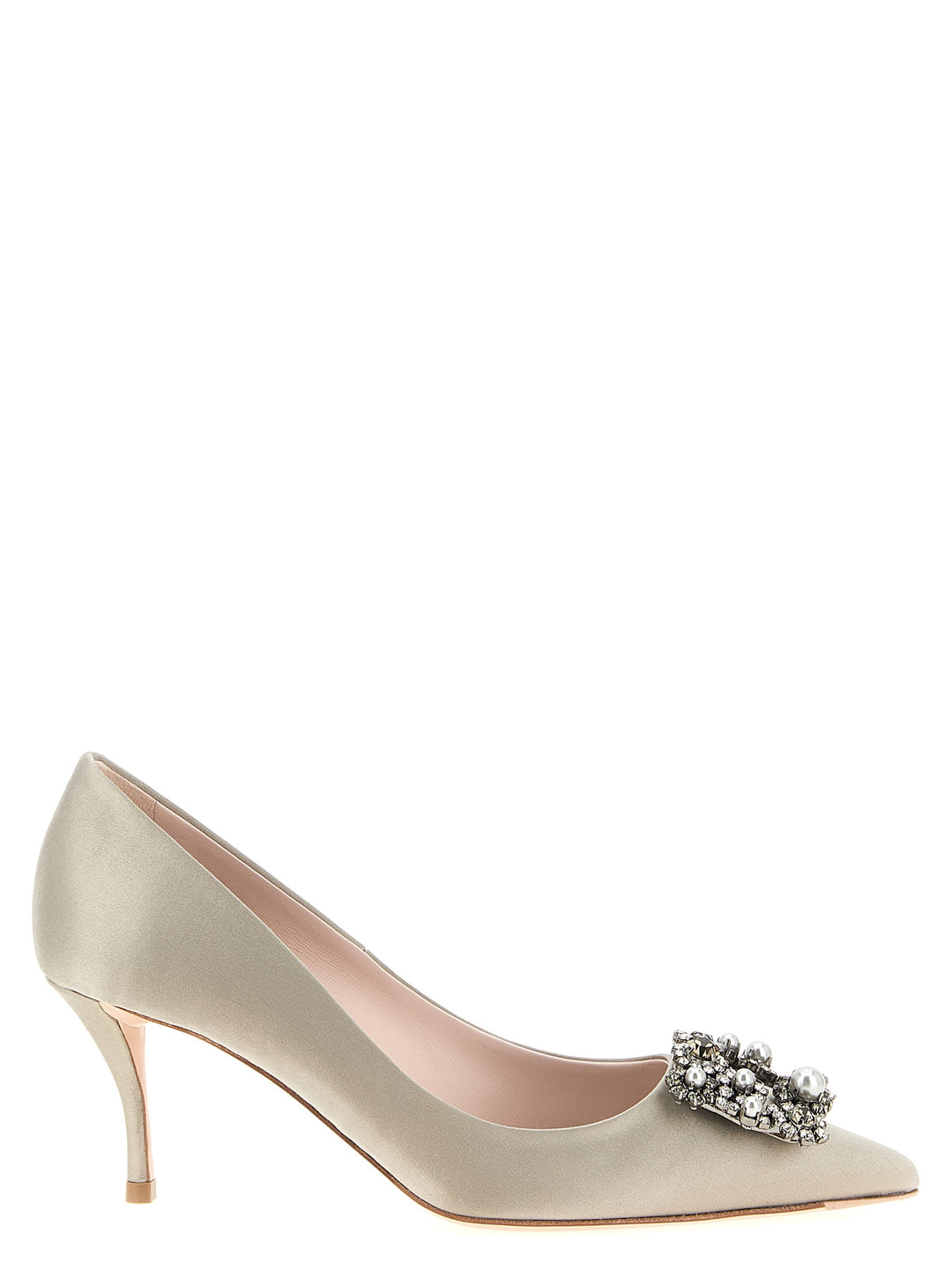Roger Vivier Flower Strass Decollete - Grigio | 976bf2fb4ab311985bc8d05a4a9a42bce8cb3911