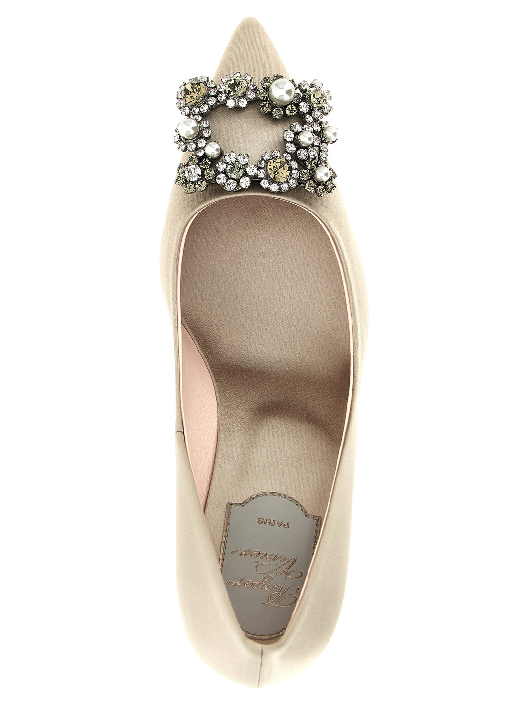 Roger Vivier Flower Strass Decollete - Grigio | c25f5301b8aebe10a2f01f9dae6b48f56737d0da