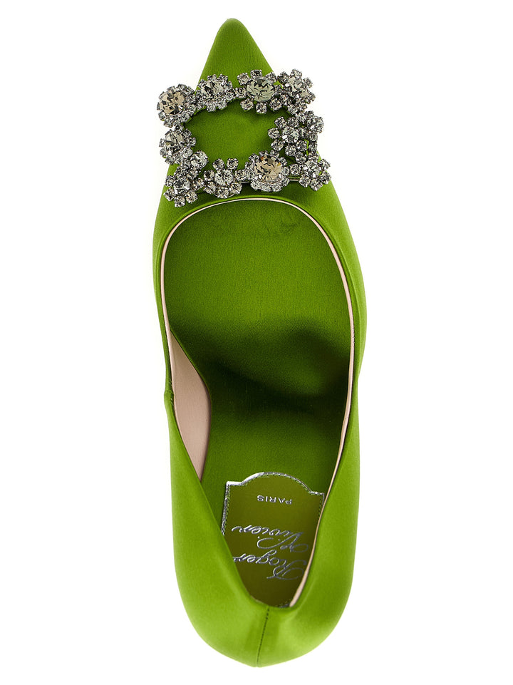 Roger Vivier Flower Strass Decollete - Verde | 7ab4a54cfb2760021dd3ce838b7b271a2b87bd0e