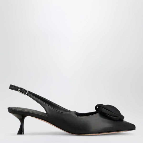 Rose Vivier Slingback Pumps In Black Leather