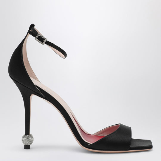 Black Sandal With Jewelled Heel