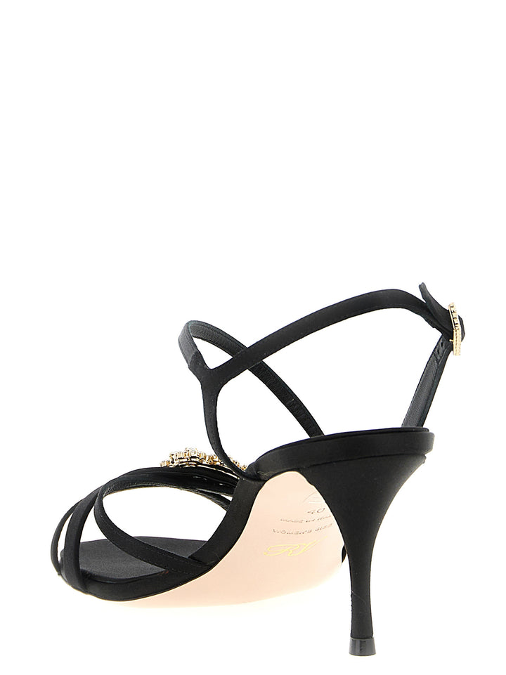 Roger Vivier Mini Flower Strass Sandali - Nero | 7a97a2d4eba926f64d8f7da257ede166424e57a6