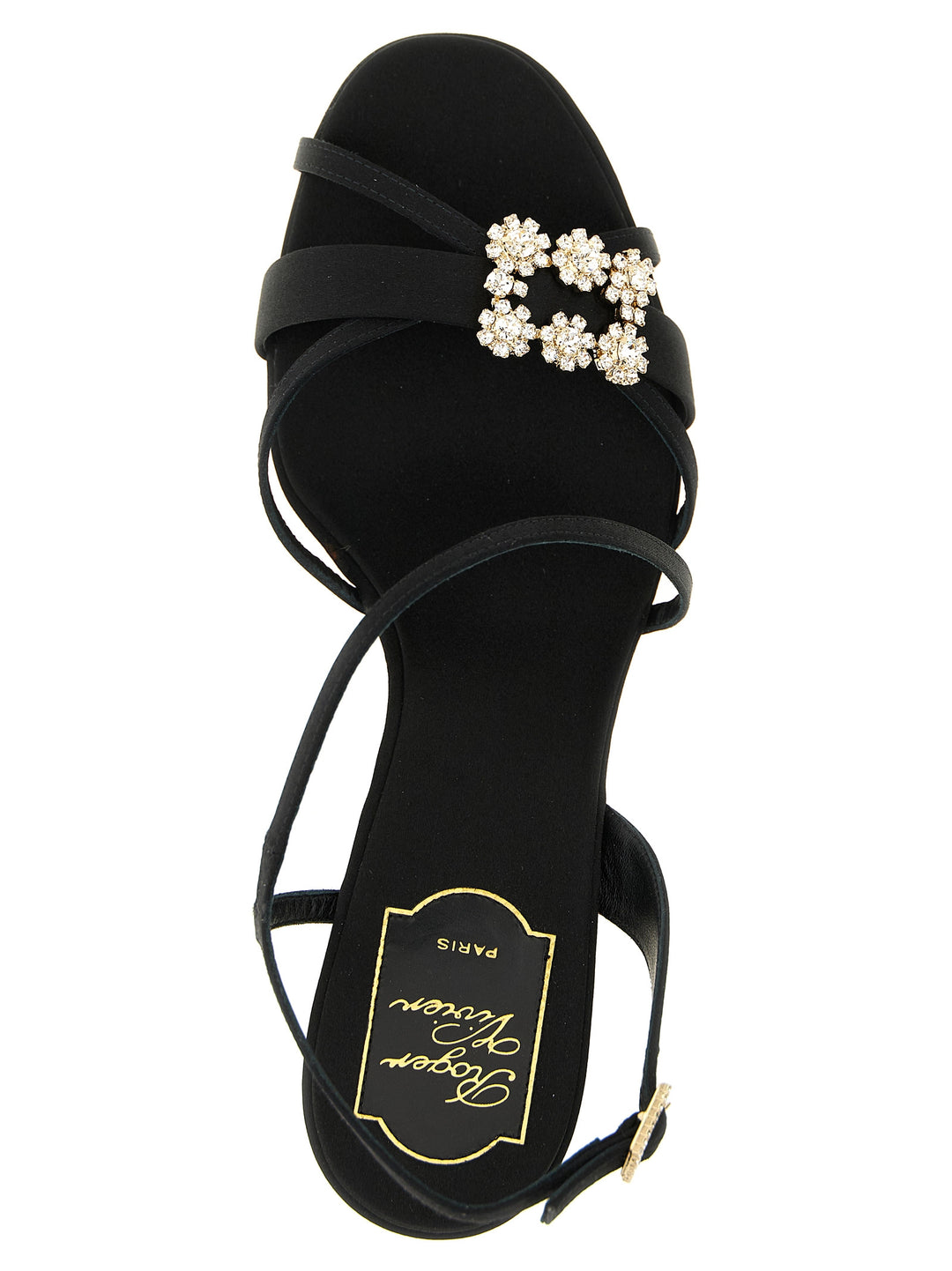 Roger Vivier Mini Flower Strass Sandali - Nero | 5b1daa47d3d9af960952cbb57a651cbbf03452f2