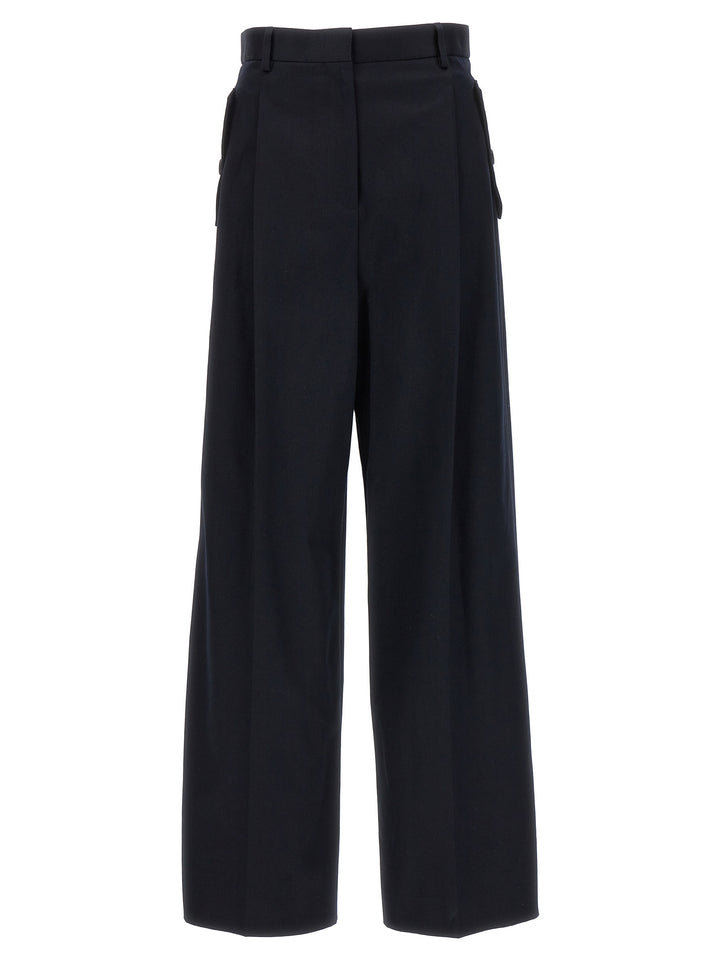Lanvin Loose Leg Front Pleat Pantaloni - Blu | 8e68a06f8a9ca488e9ac376dd6ca4c8b7b68b0a1