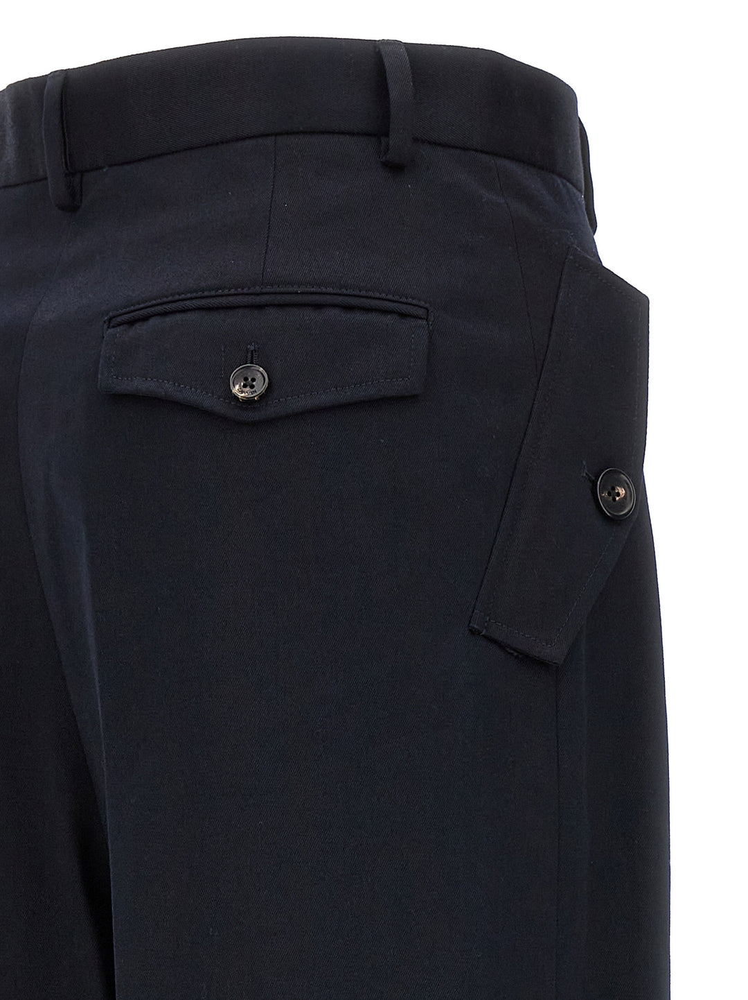 Lanvin Loose Leg Front Pleat Pantaloni - Blu | 74a169773bbd16a148f487aceaaf421165f3a6e4