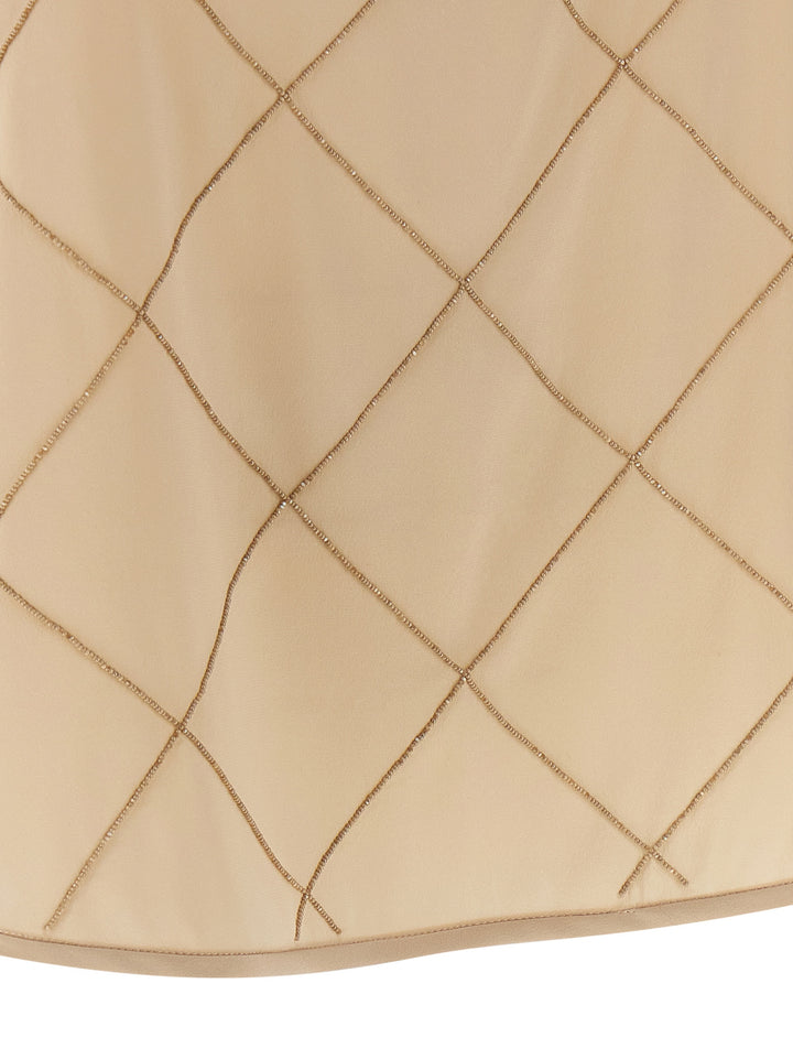 Peserico Silk Top Top - Beige | 47694145ddc1580cb13c7ebff8254383557c7396