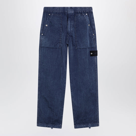 Loose-Fit Fatigue Pants In Compact Nylon In Blue