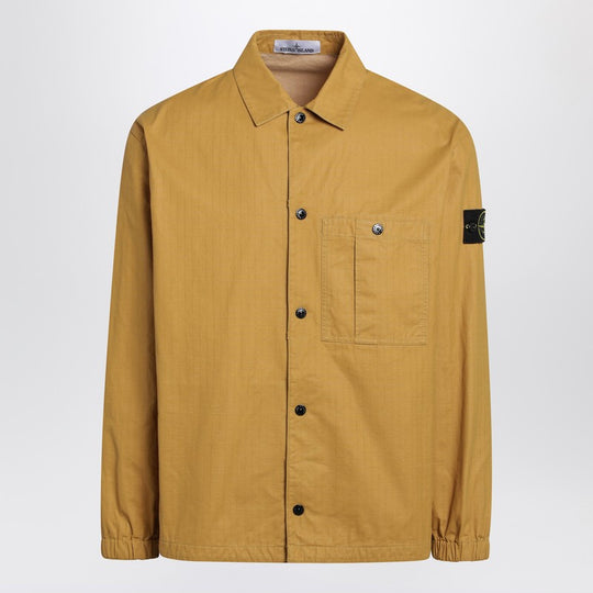 Ochre Yellow Cotton Ripstop Shirt Jacket