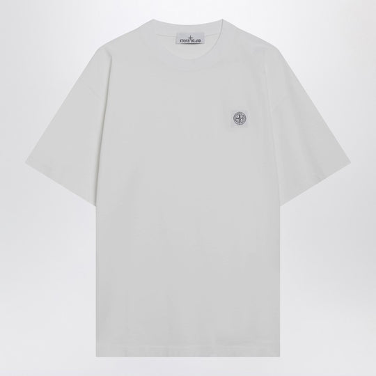 White T-Shirt With Logo Patch