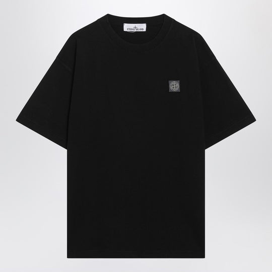 Black T-Shirt With Logo Patch