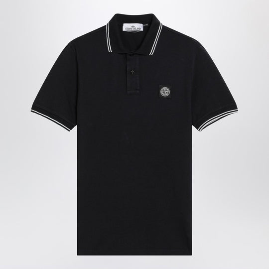 Blue Polo Shirt With Compass Patch