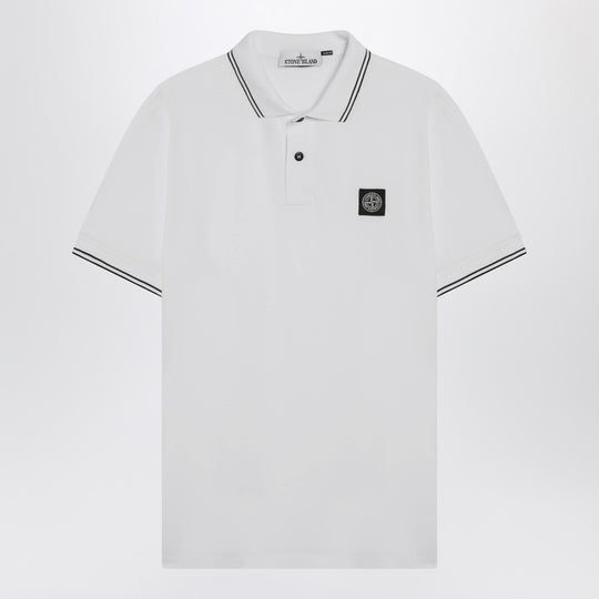White Polo Shirt With Compass Patch