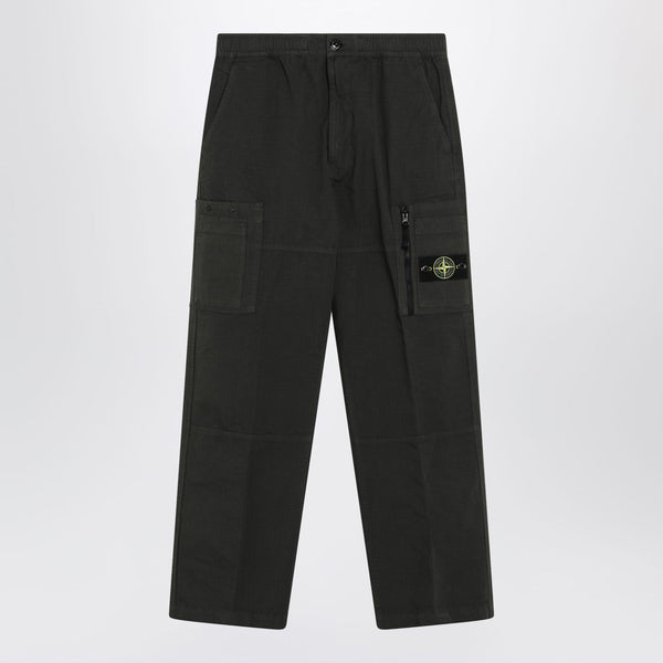 Loose Cargo Trousers In Grey Cotton Ripstop