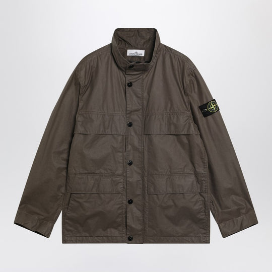 Brown Waxed Cotton Canvas Field Jacket