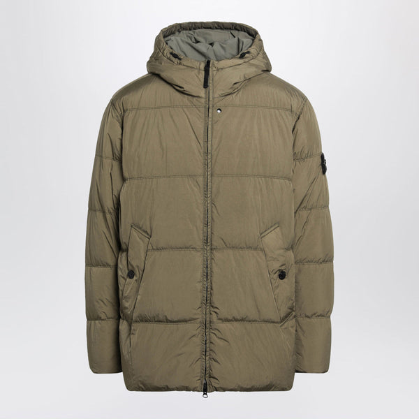 Water-Repellent Puffer Jacket In Military Green Nylon