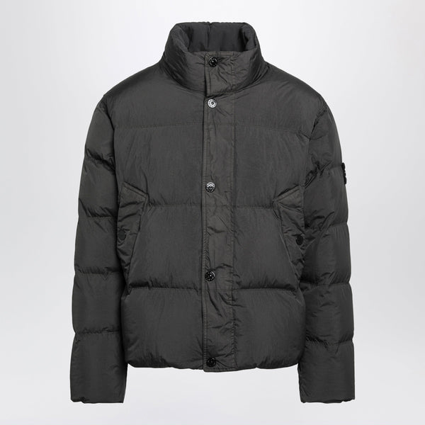 Quilted Compass Lead Grey Polyamide Jacket