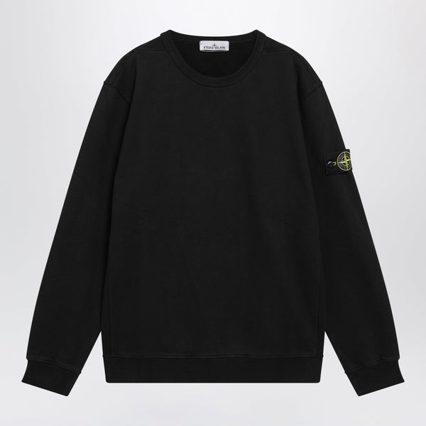 Black Cotton Crewneck Sweatshirt