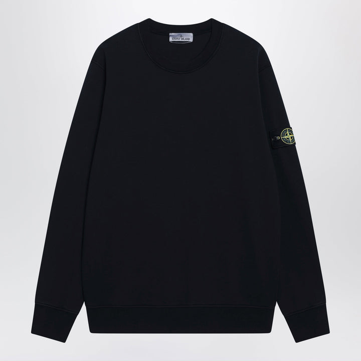 Stone Island Sudadera De Algodón Azul Marino Cuello Redondo