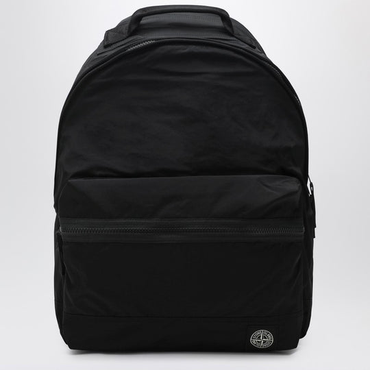 Black Nylon Metal Backpack