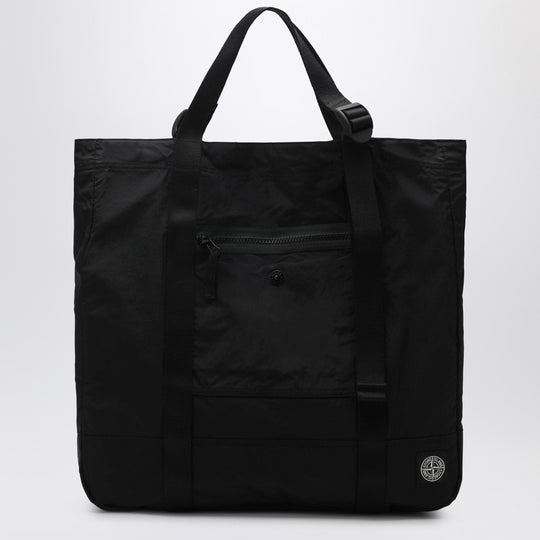 Black Nylon Metal Tote