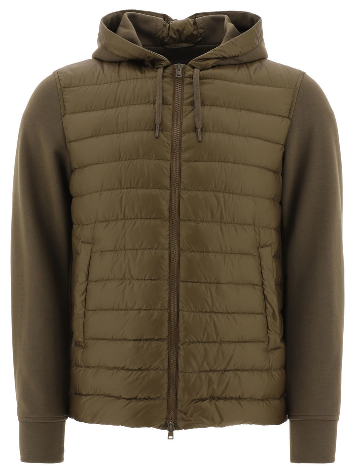 Herno Nylon And Fleece Bomber Jacket Jackets and Coats - Verde | d6c4491ab3535dc7f0d79b4f679ba9593d7da150