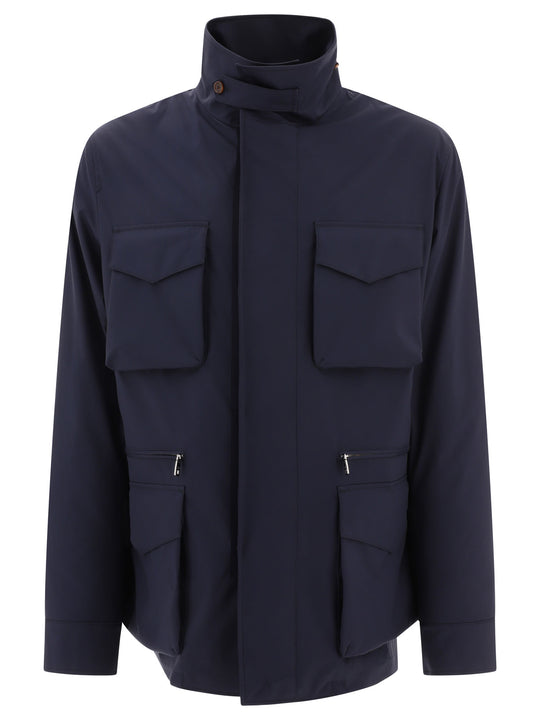 Technical Fabric Safari Jacket Jackets And Coats Blu