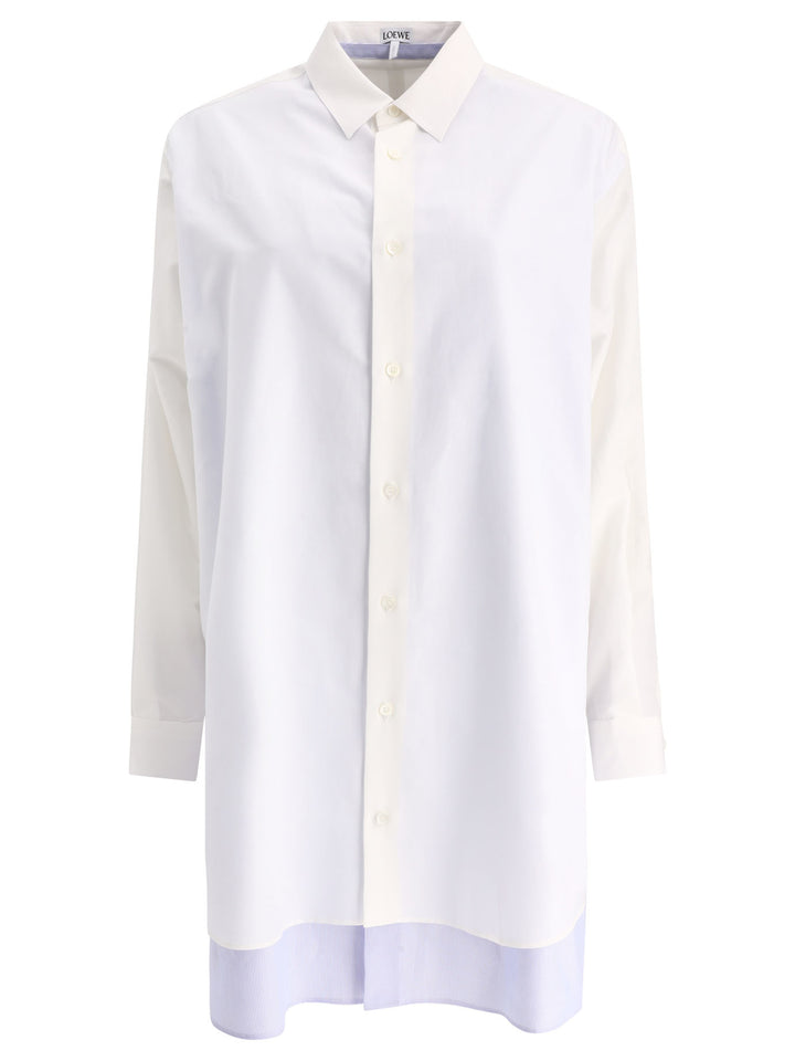 Loewe Double Layer Chemise Kleider Weiß