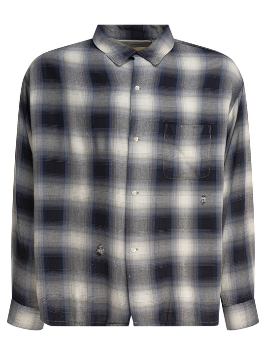 Rayon Check Shirt Shirts Blu