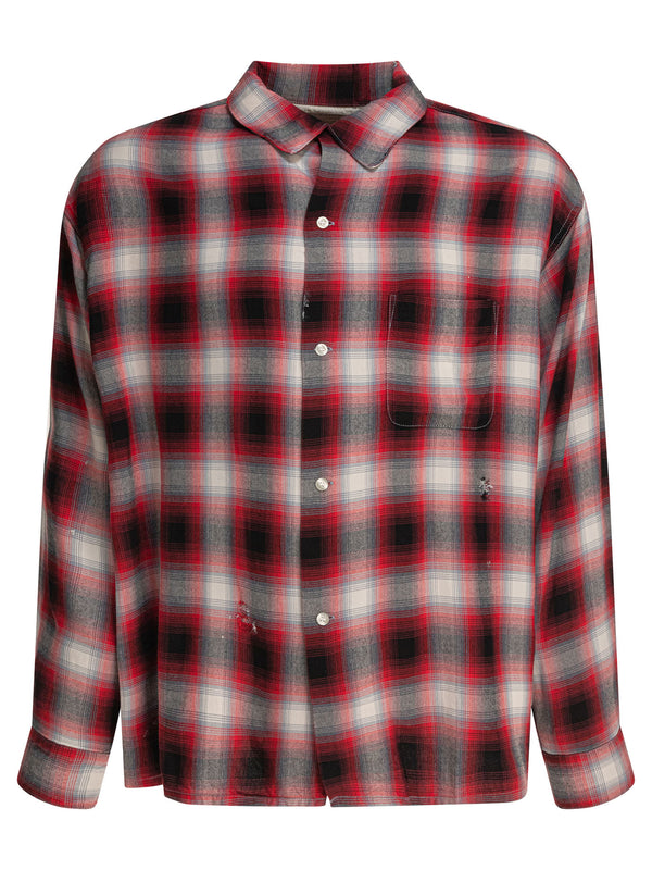 Rayon Check Shirt Shirts Red