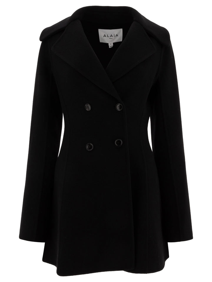 AlaïA Double-Breasted Coat Jackets and Coats - Nero | 3de981df3b066c1ff4ed238d0f062284b553814b