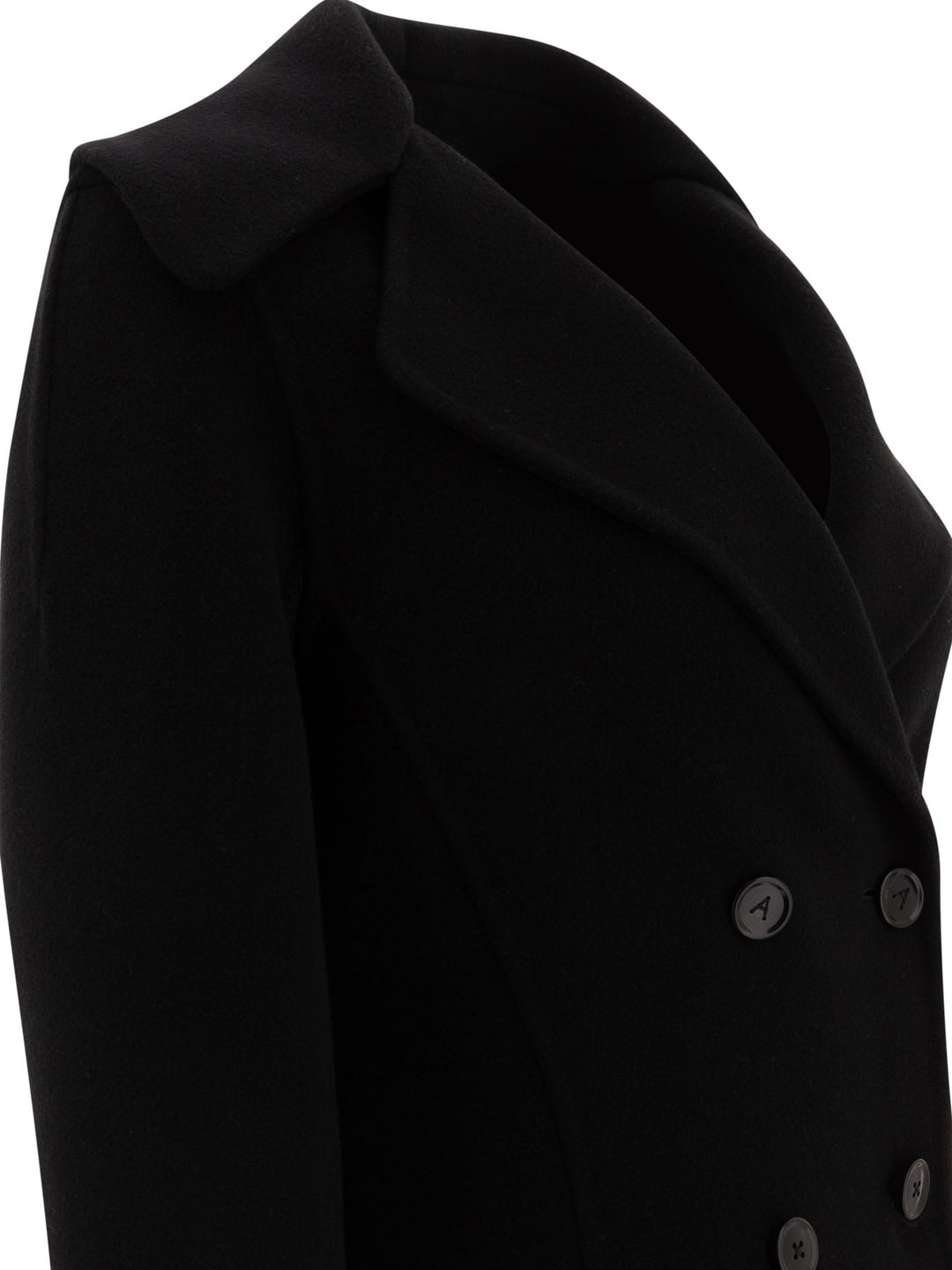 AlaïA Double-Breasted Coat Jackets and Coats - Nero | 8bc22326ce55ac80168828b9d2efa62183dd29c1