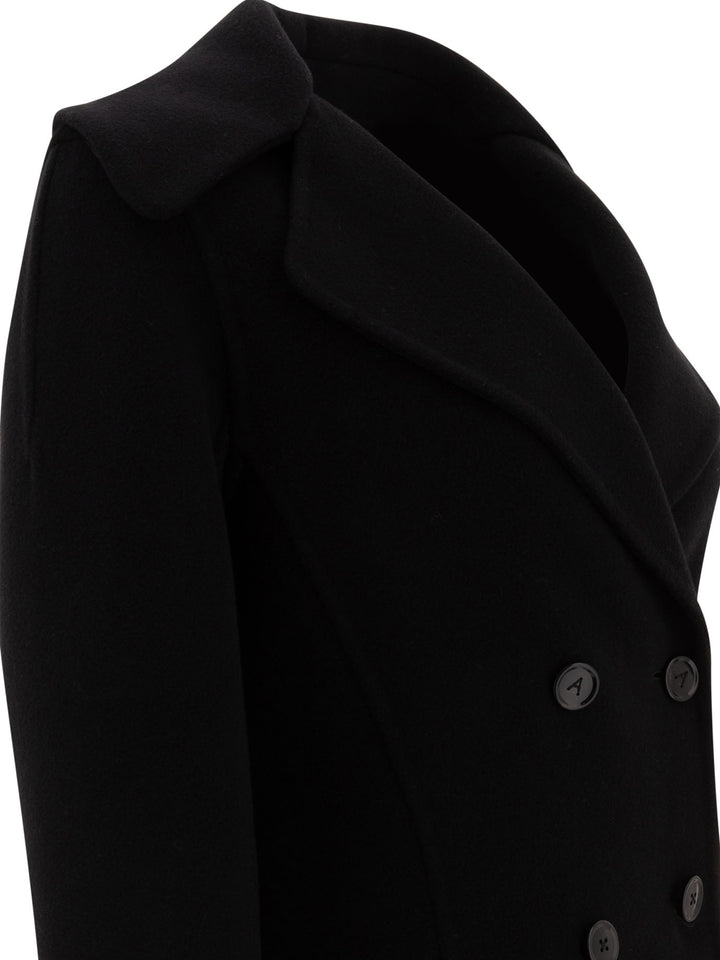 AlaïA Double-Breasted Coat Jackets and Coats - Nero | 8bc22326ce55ac80168828b9d2efa62183dd29c1