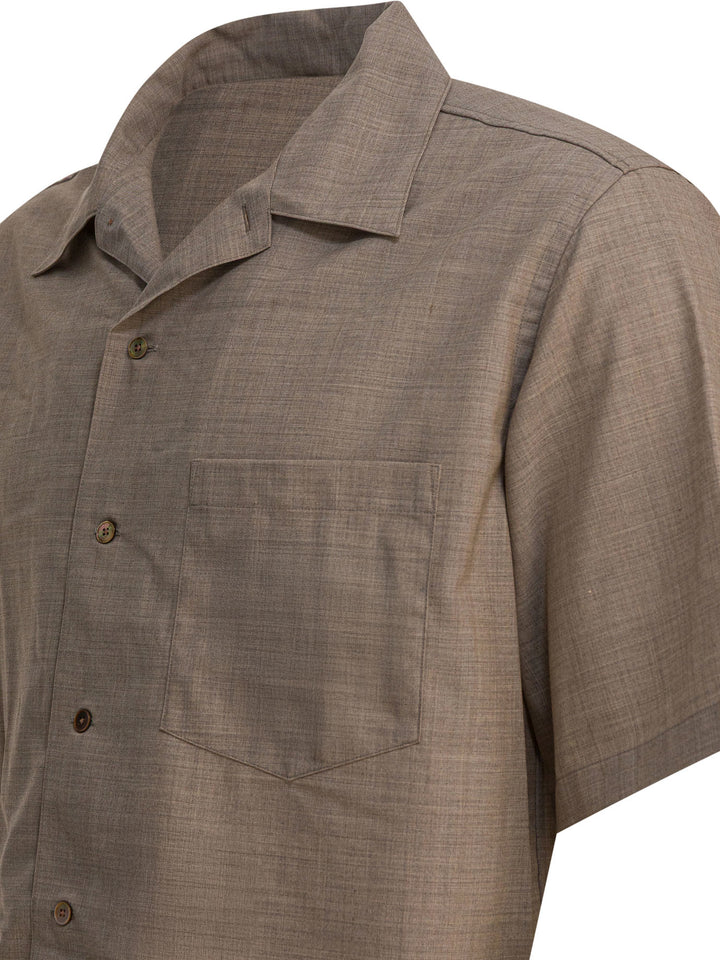 Auralee Tropical Wool Shirt Shirts - Beige | df2a9f7d1f66f5d69369b333e8d761fe86abbdfc