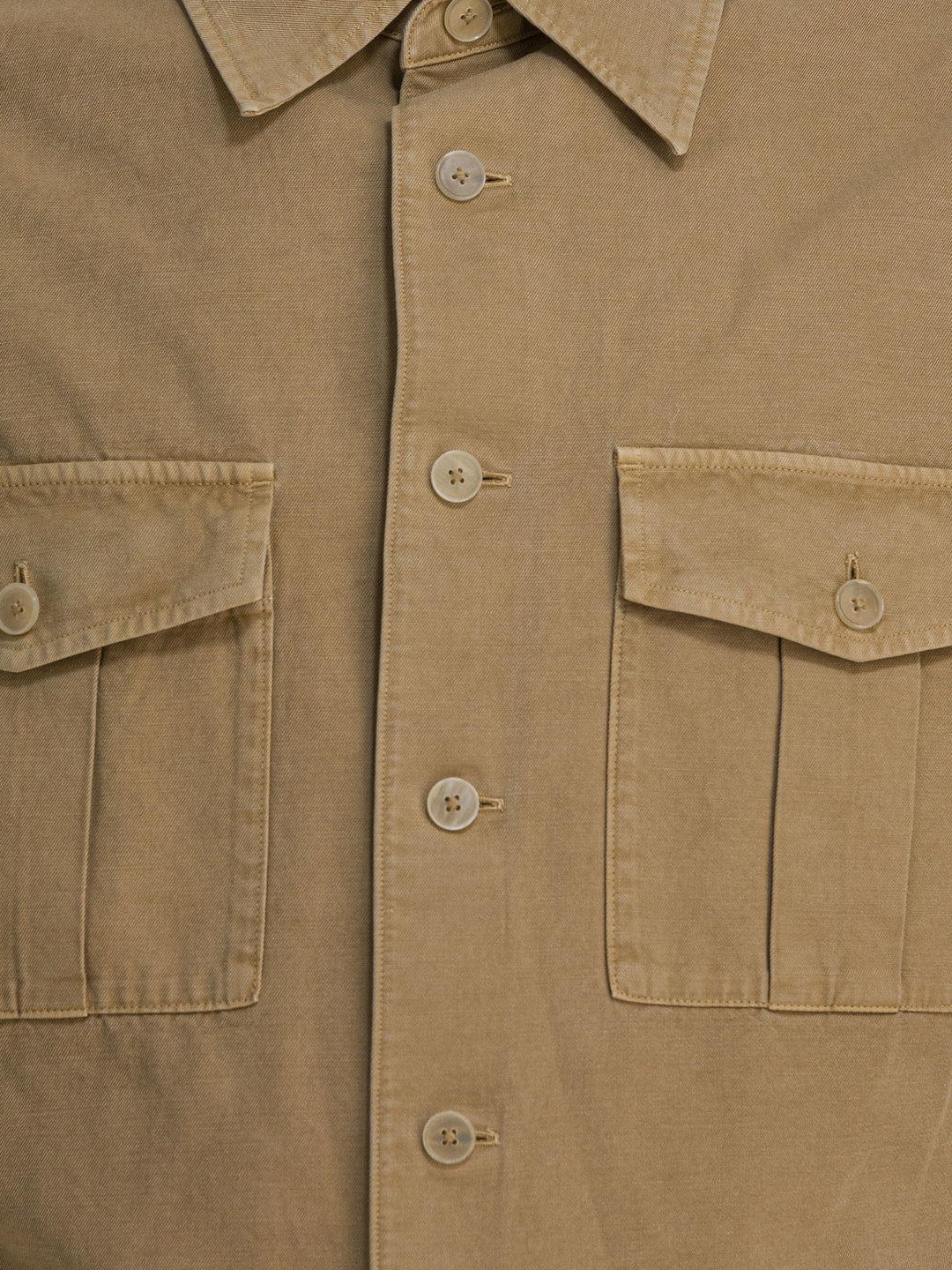 Auralee Cotton Shirt Shirts - Beige | a36711bd88a7fc37ab6b34ad3d190a46abf5ffb1