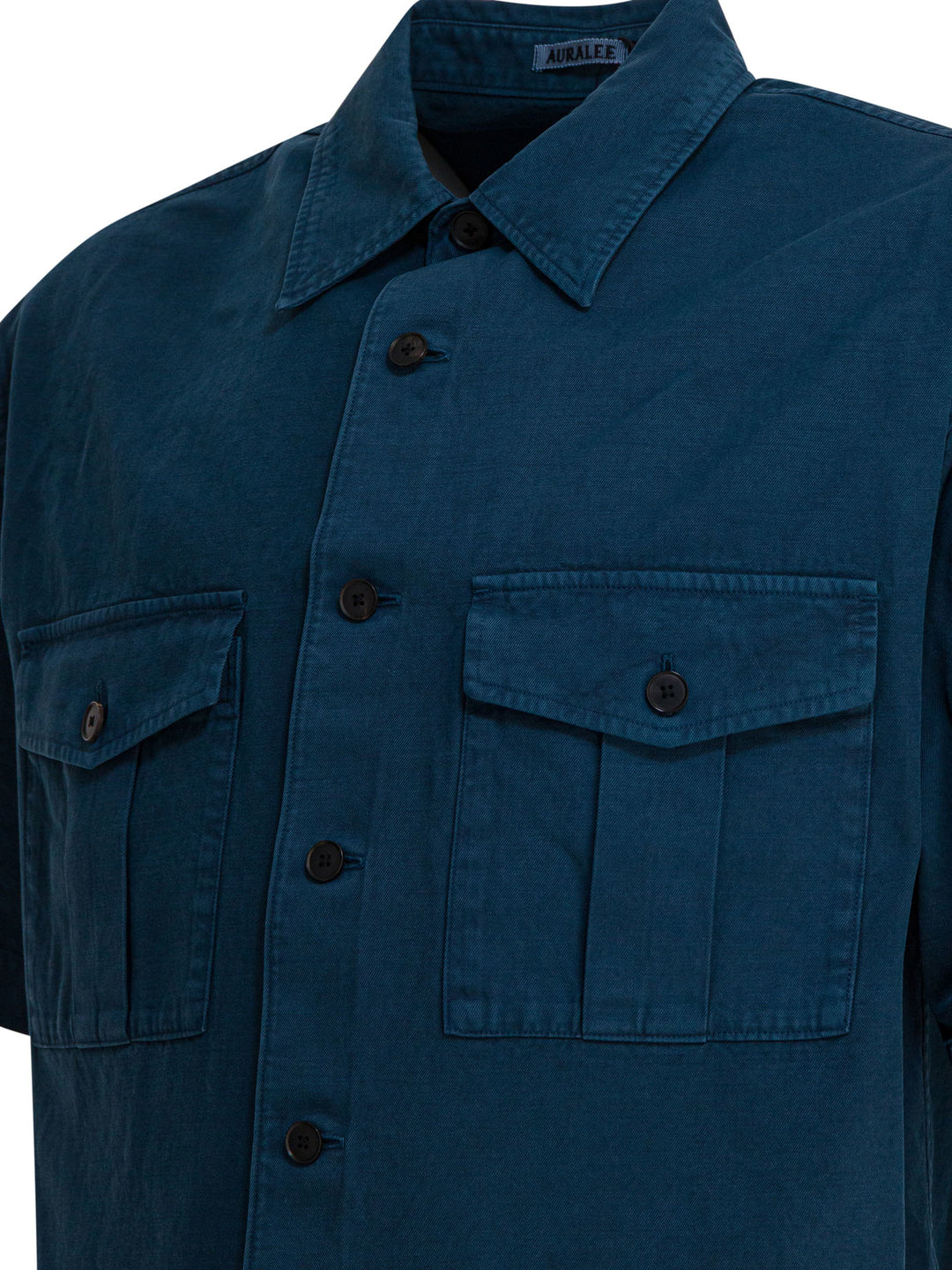 Auralee Cotton Shirt Shirts - Blu | 376abe9ff486742fcf6008a8655a272f49b30643