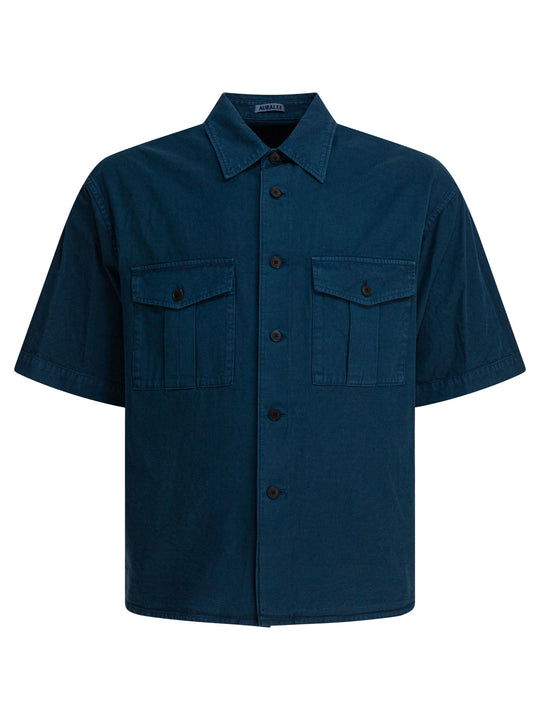 Cotton Shirt Shirts Blu