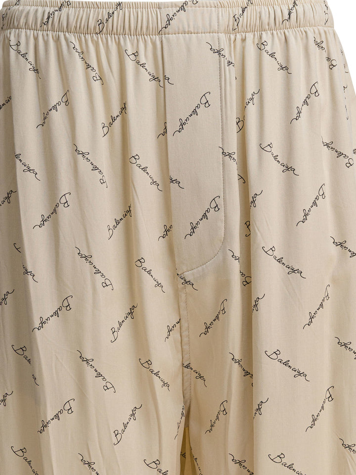 Balenciaga Pants With Logo Trousers - Beige | 86ec8b6ee633a882a23fc53d7f213d357f5ed75a