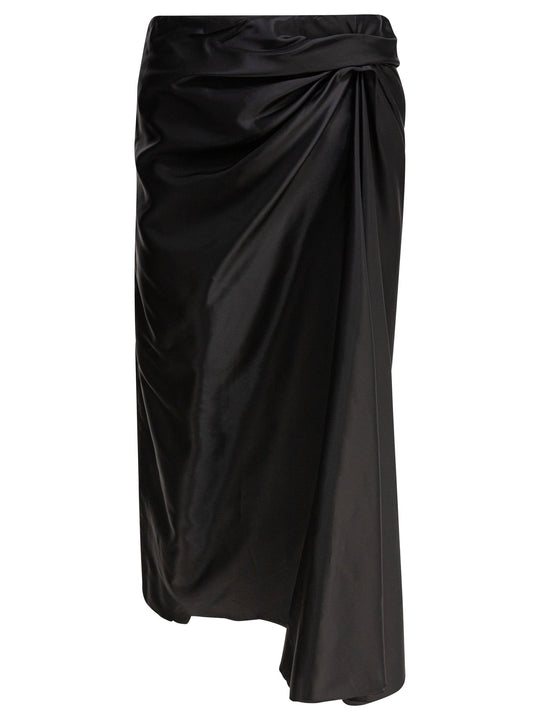 Draped Skirt Gonne Nero