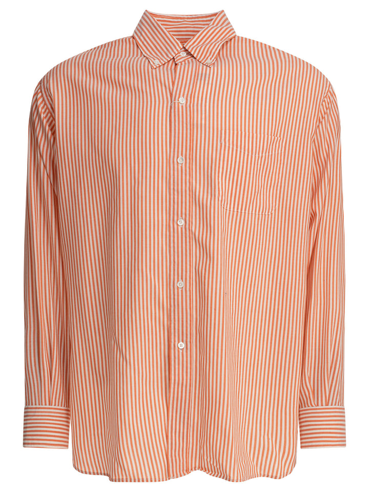 Beams Plus Wool Stripe Shirts - Arancione | ef0c33f81b38049673854e49bbebf598666fd916