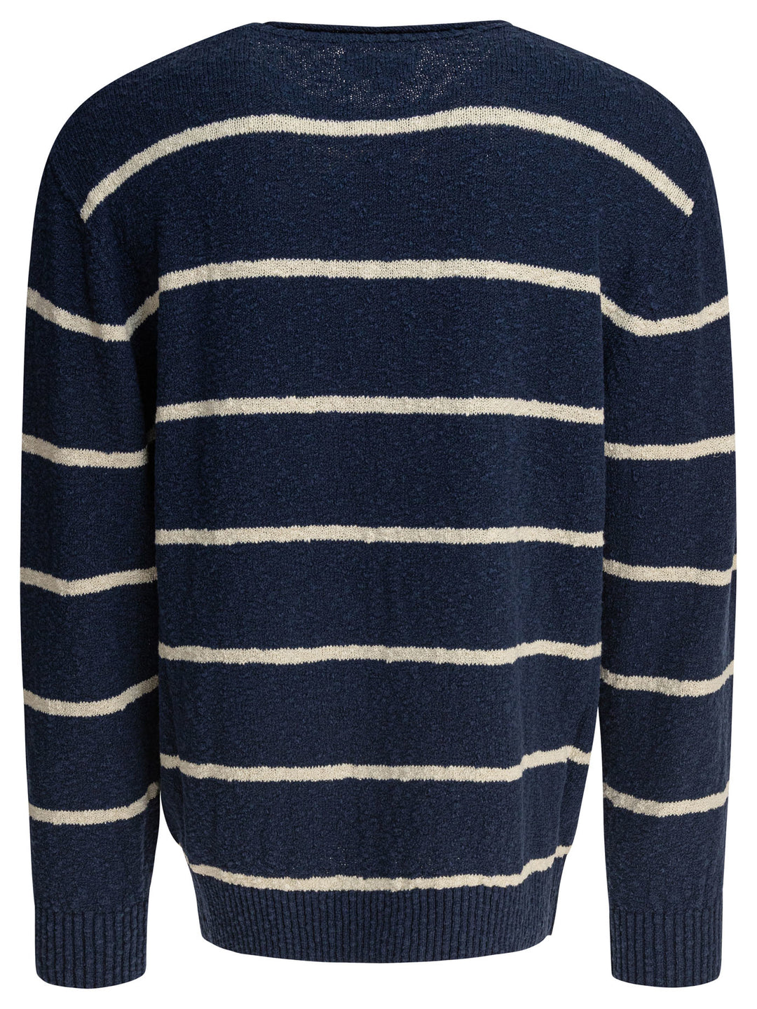 Beams Plus Striped Crewneck Sweater Knitwear - Blu | 516b0d02465ef1ae8f1b010c1b6932fd104fcf04