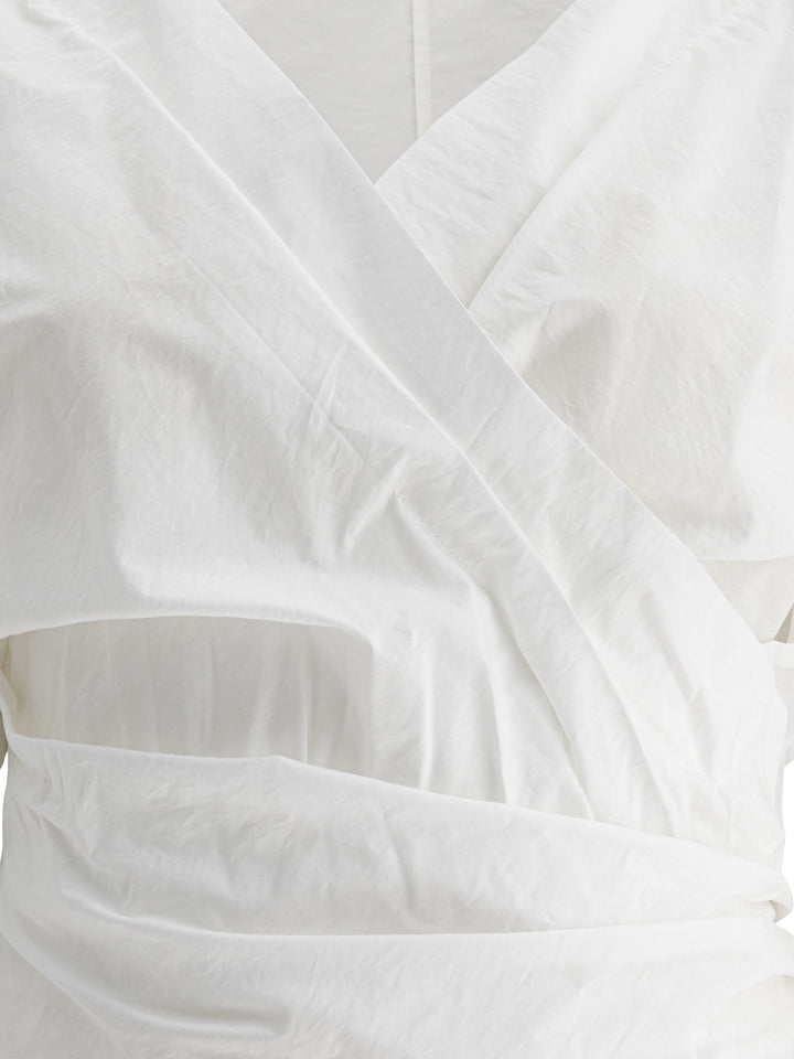 Brunello Cucinelli Kimono Style Top With Shiny Trims Top - Bianco | e7890153409c8e34b159b7cfdff704181a781ded