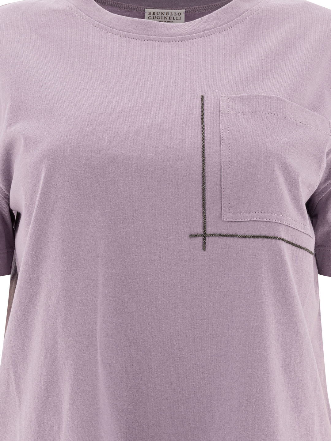 Brunello Cucinelli Cotton Jersey T-Shirt With Shiny Pocket Detail T-shirts - Viola | 26cd32895fecf8de36237459889548743811970d