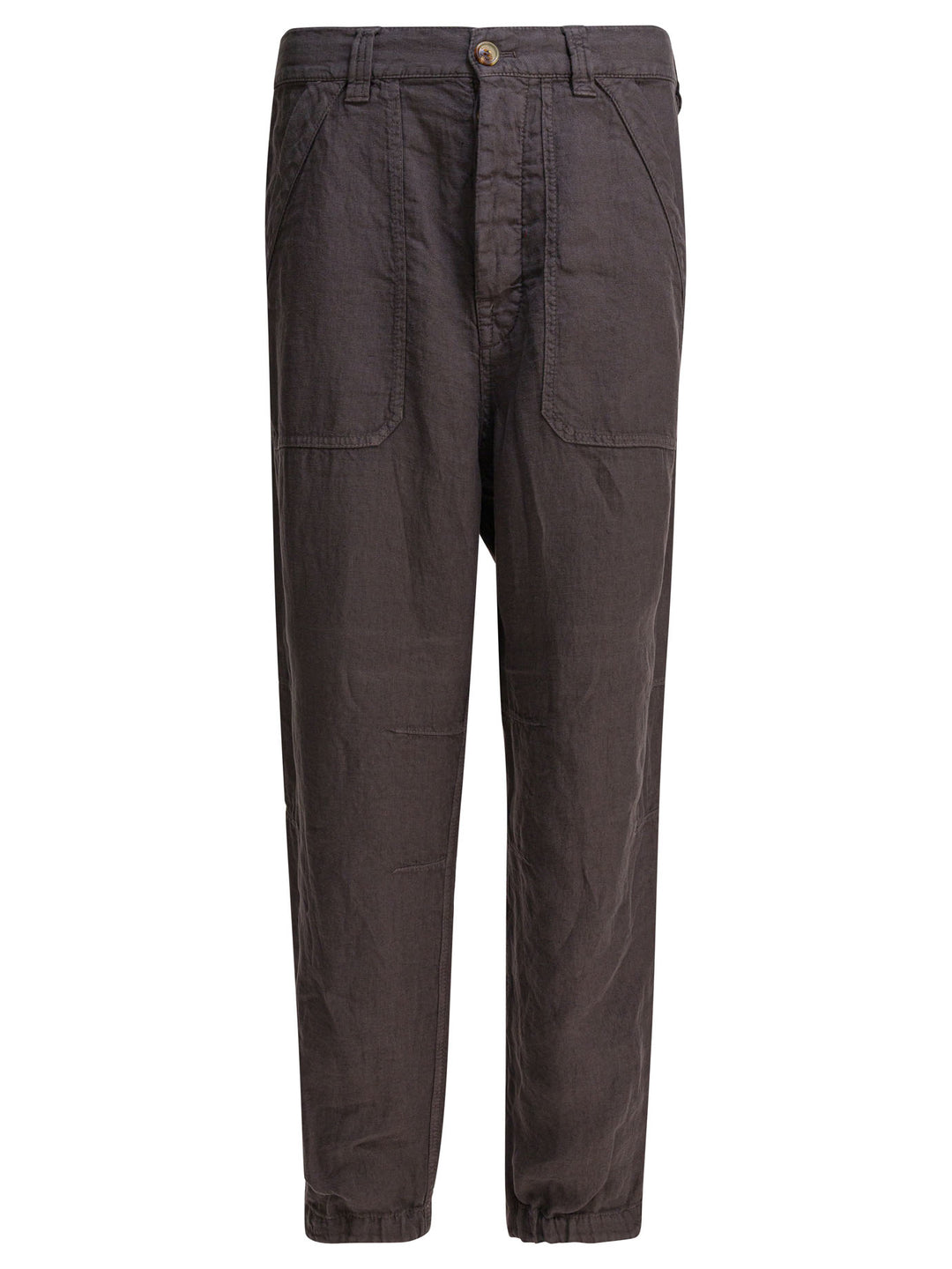 Brunello Cucinelli Relaxed Fit Pants In Linen Gabardine Trousers - Marrone | 652b65f173c5fd13e2e5ff77ba2fc9027a47ee03