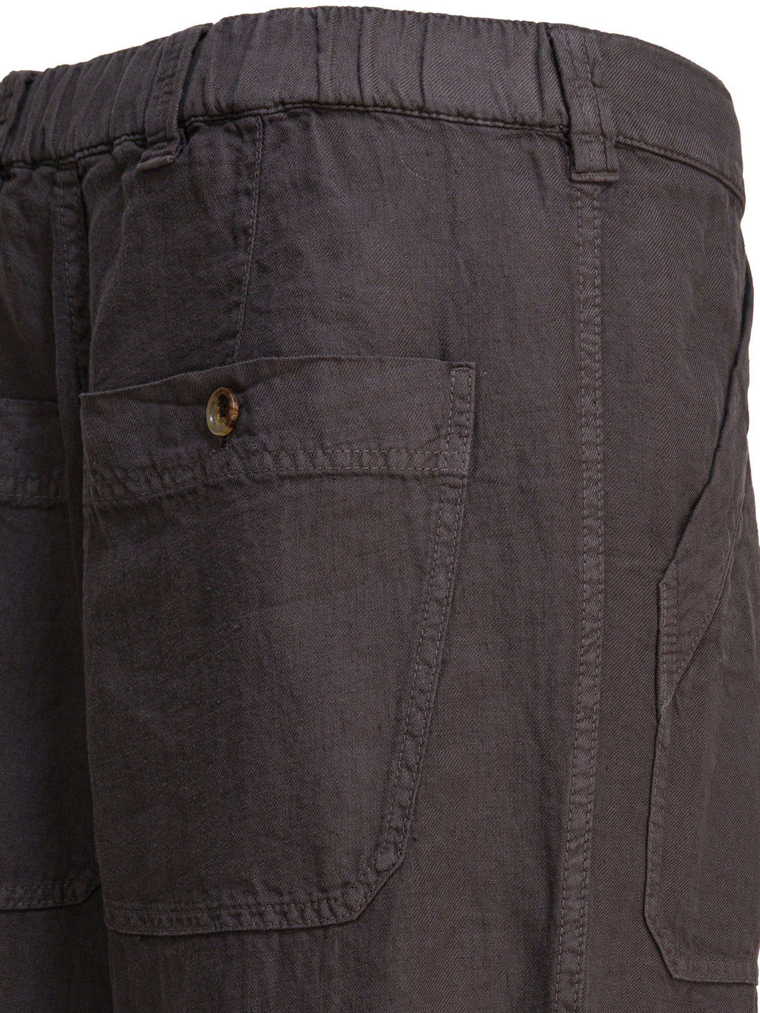 Brunello Cucinelli Relaxed Fit Pants In Linen Gabardine Trousers - Marrone | 4037b940a86882a46b1b5966d7d9458e3c4b2bd8