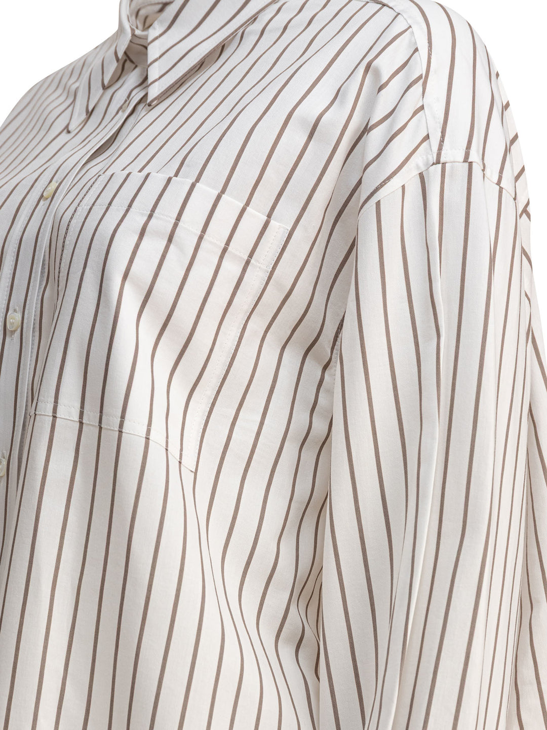 Brunello Cucinelli Cotton Twill Shirt With Shiny Cuffs Shirts - Bianco | 91c6f5161a5c54b24df0117aec6d1c8c5914f92b
